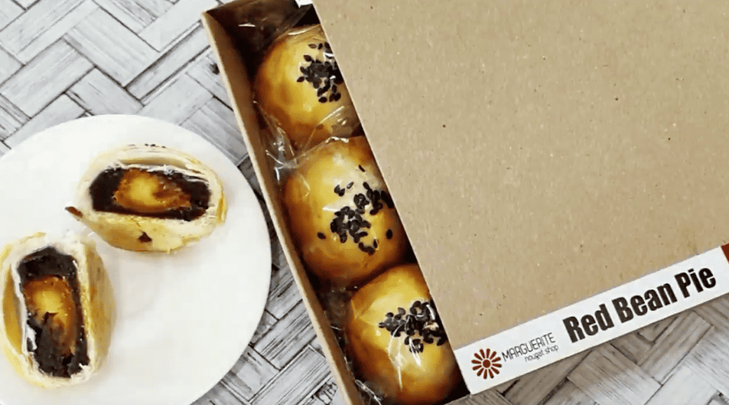 red bean pastry in a box