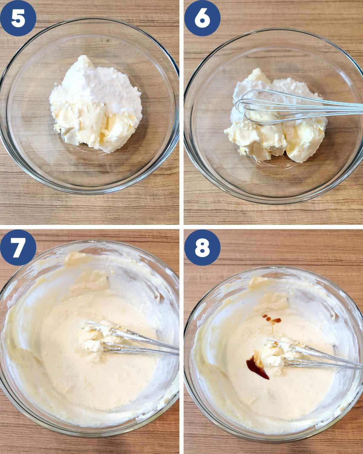 Process photos of mixing all the ingredients in a bowl.