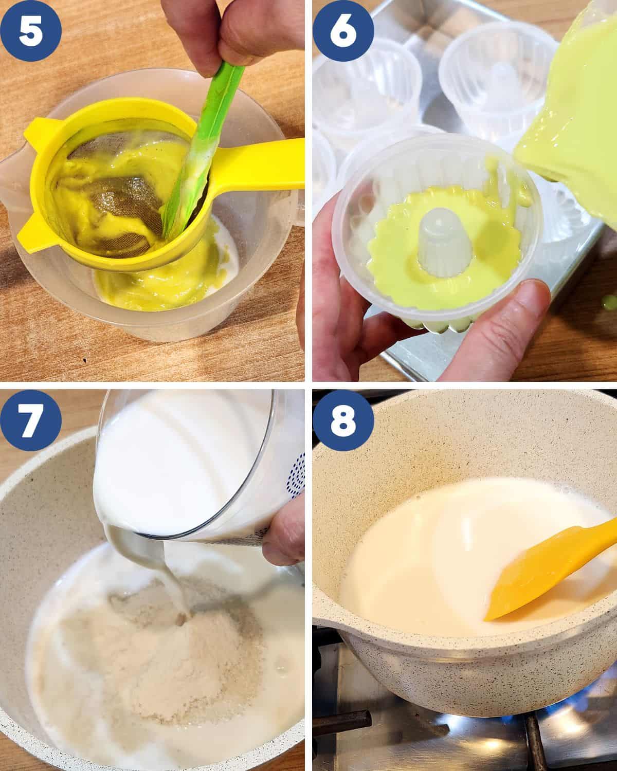 Step by step process of making the avocado chocolate pudding.