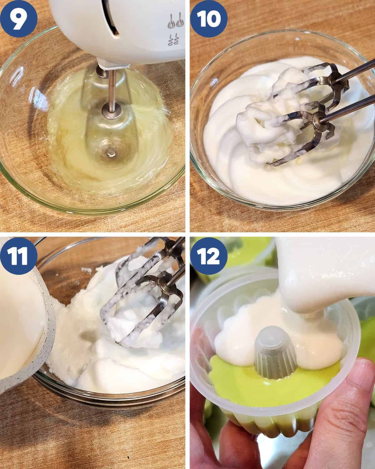 Step by step process of making the milk layer of avocado chocolate pudding.