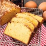 Fermentec Cassava Cake or Bolu Tape slices on a cooling rack.