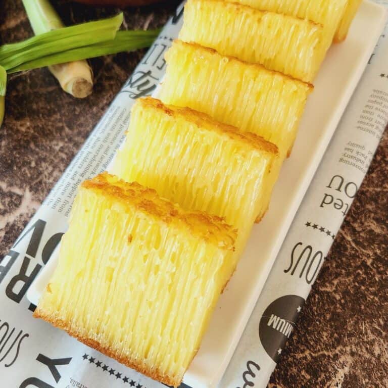Bika ambon slices on a plate.
