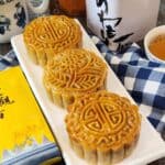 Three classic mooncakes made from easy mooncake recipe.