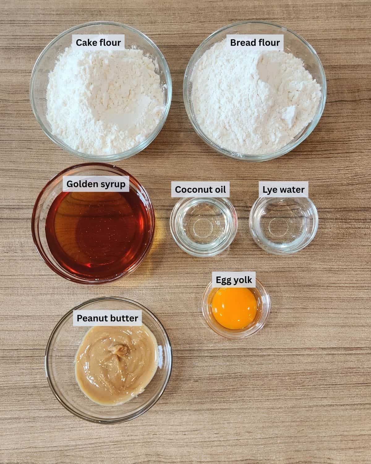 Mooncake ingredients from easy mooncake recipe.