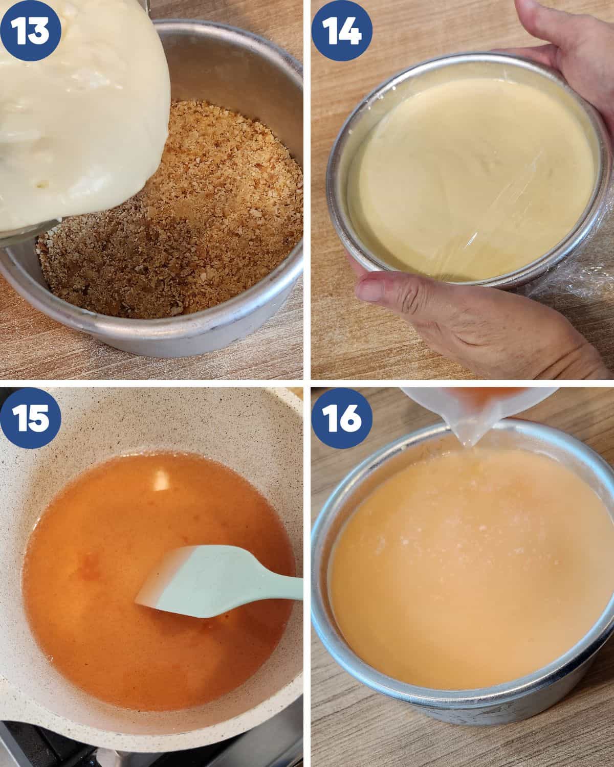 Step by step photos of making the top layer.