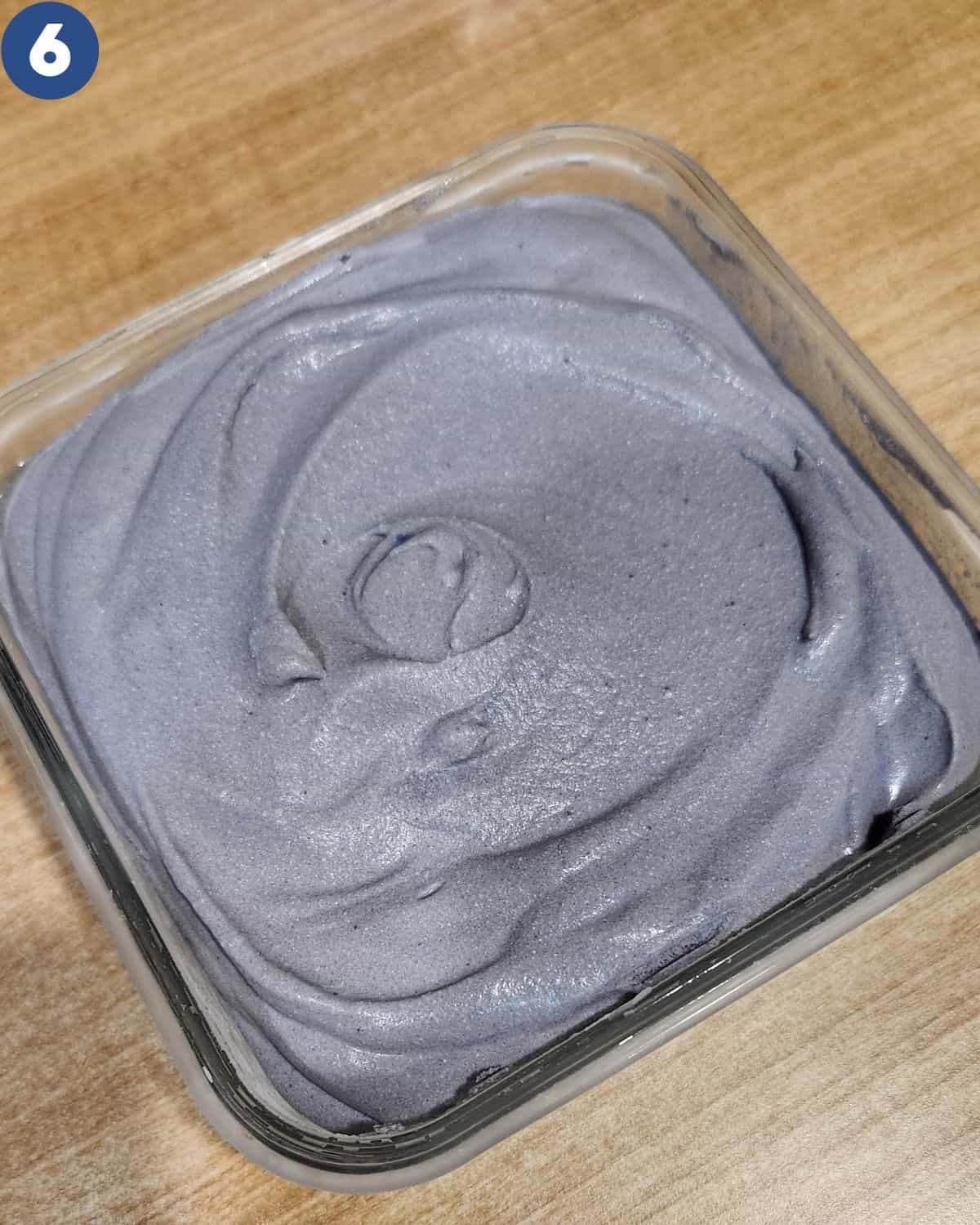 Photo of pouring it into a container to freeze.