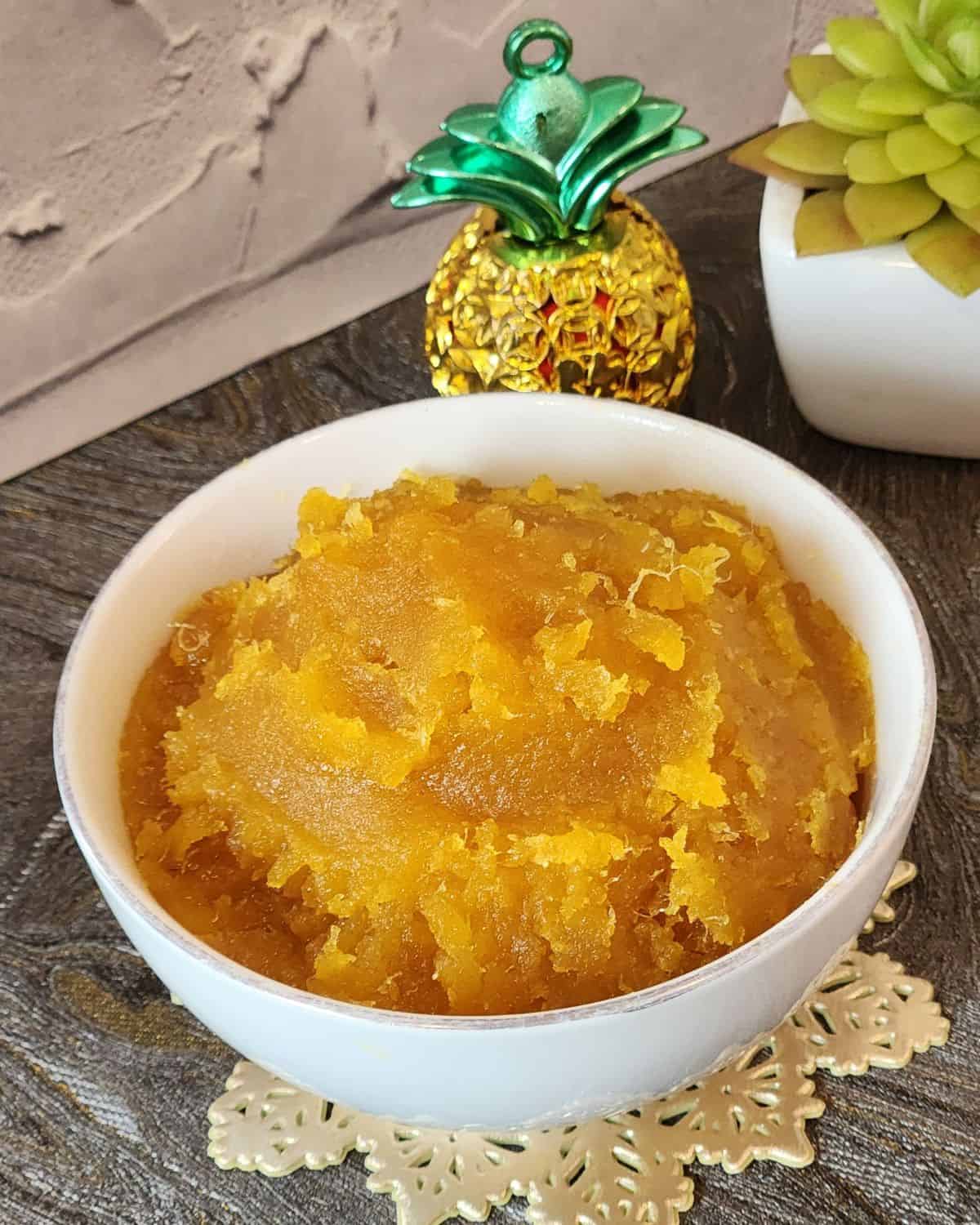 Golden Pineapple Cake Filling in a bowl.