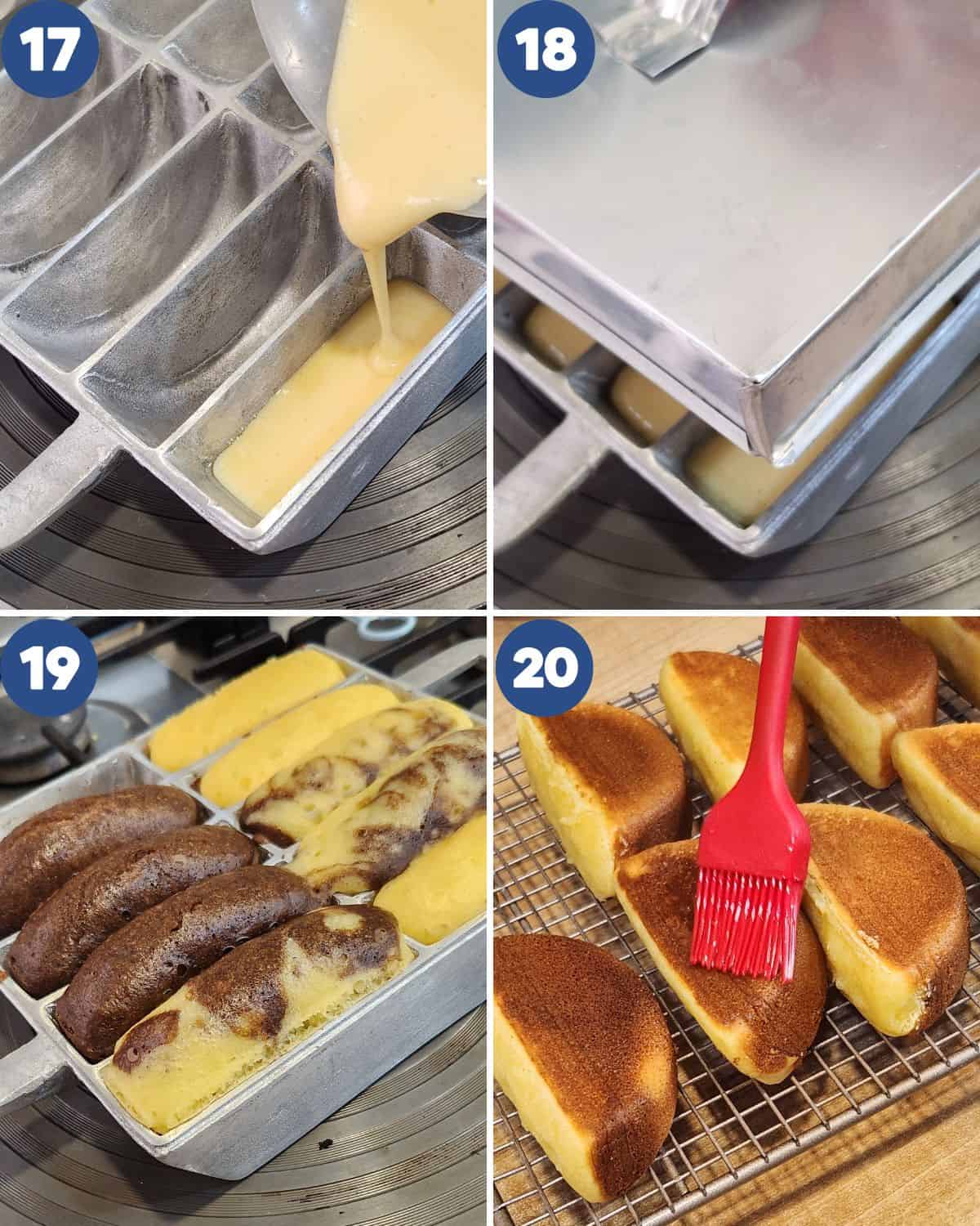 Step by step photos of baking the pukis with pukis pan.