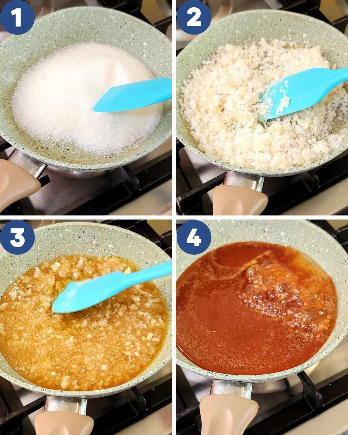 Step by step process photos of Honeycomb cake.