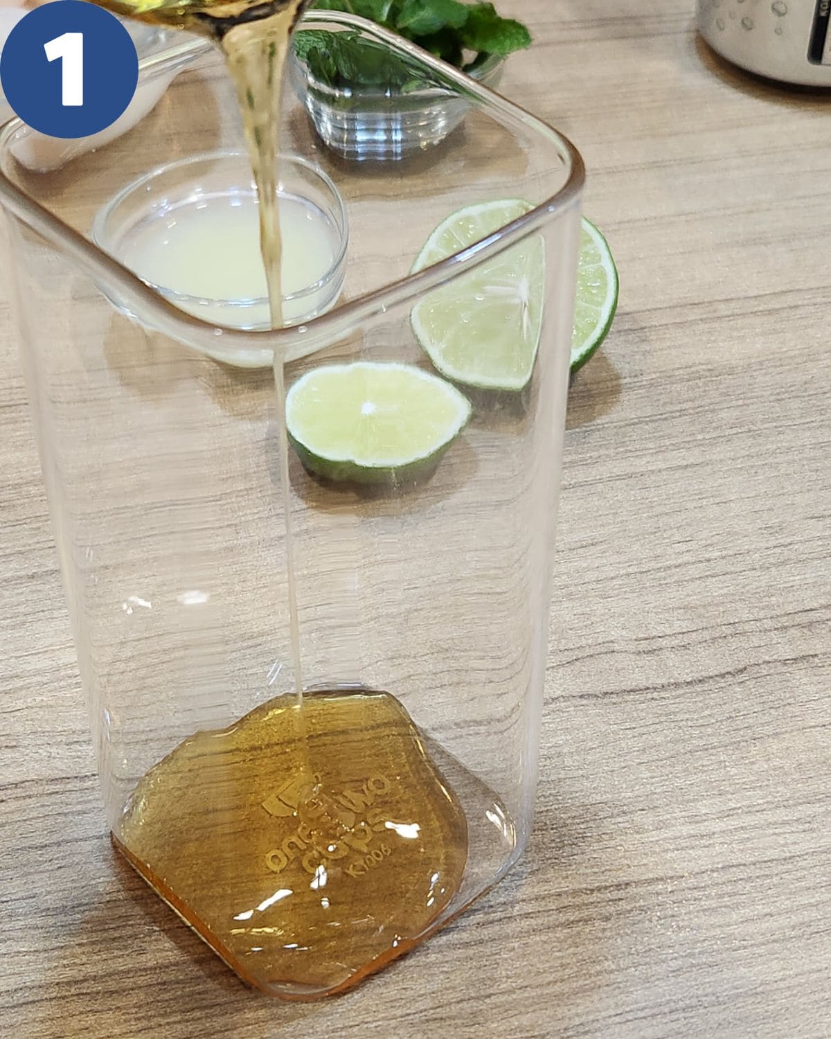Lychee soda step by step process.