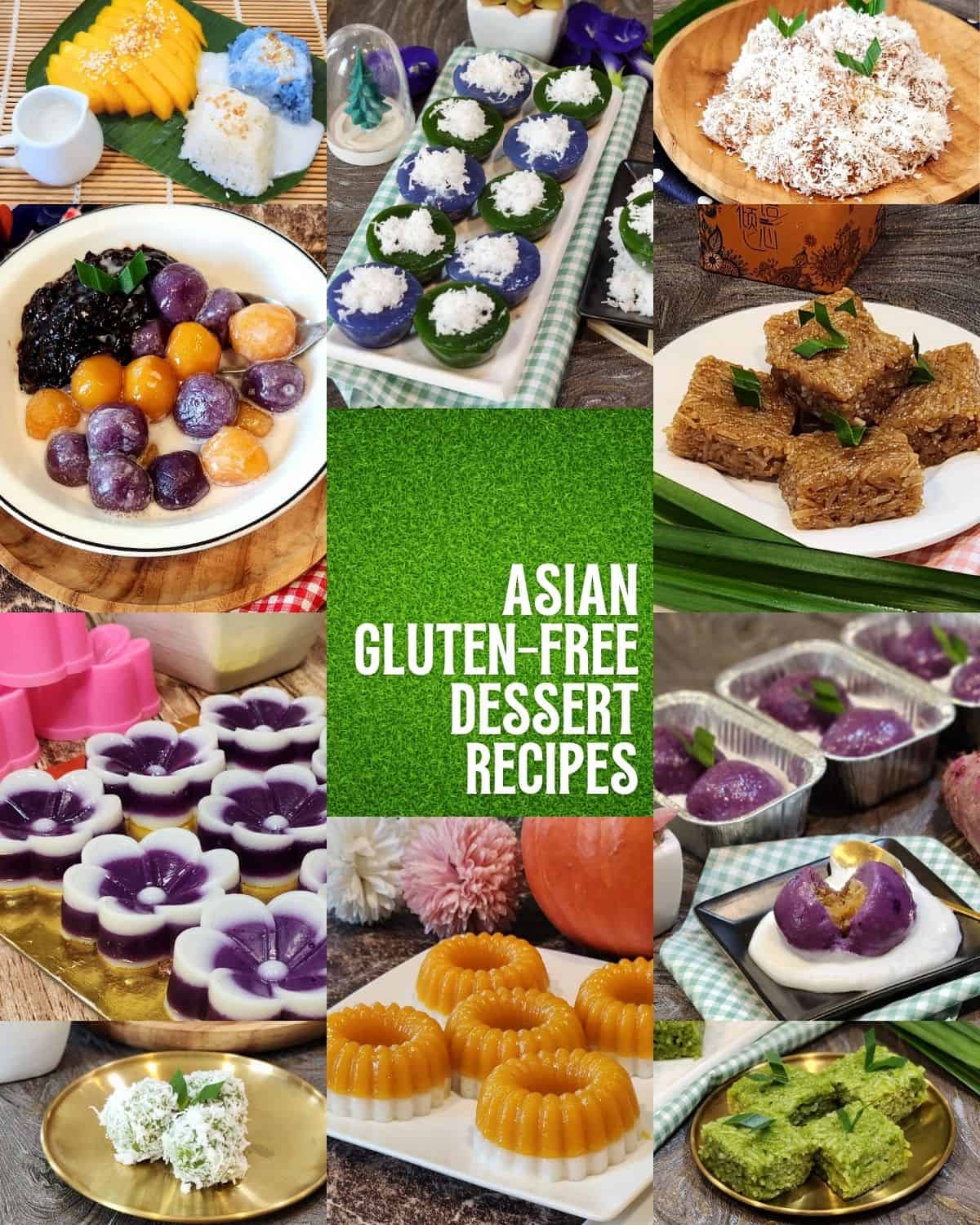 A photo of asian gluten free desserts collage. 