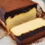 A slice of iceberg cheesecake freshly cut.