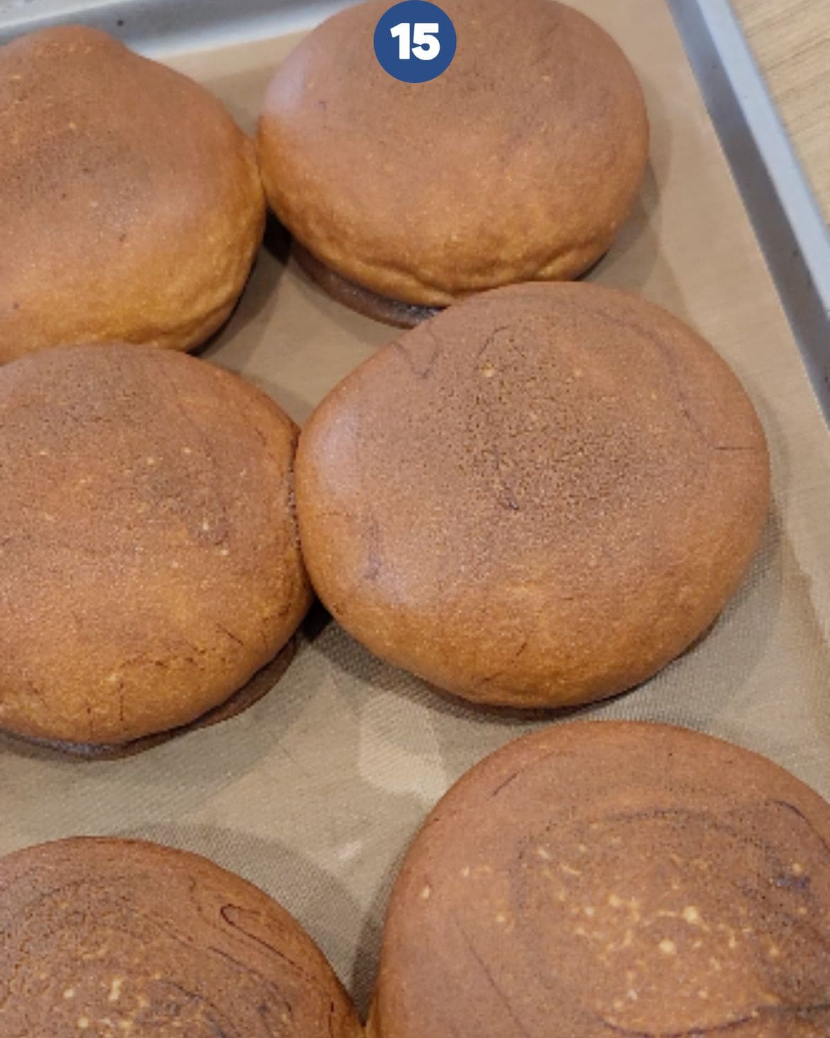 Coffee buns fresh from the oven.
