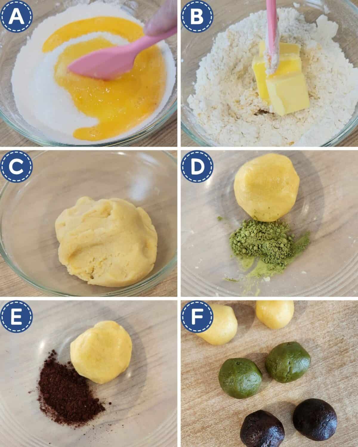 Step by step process photos of making the cookie topping.