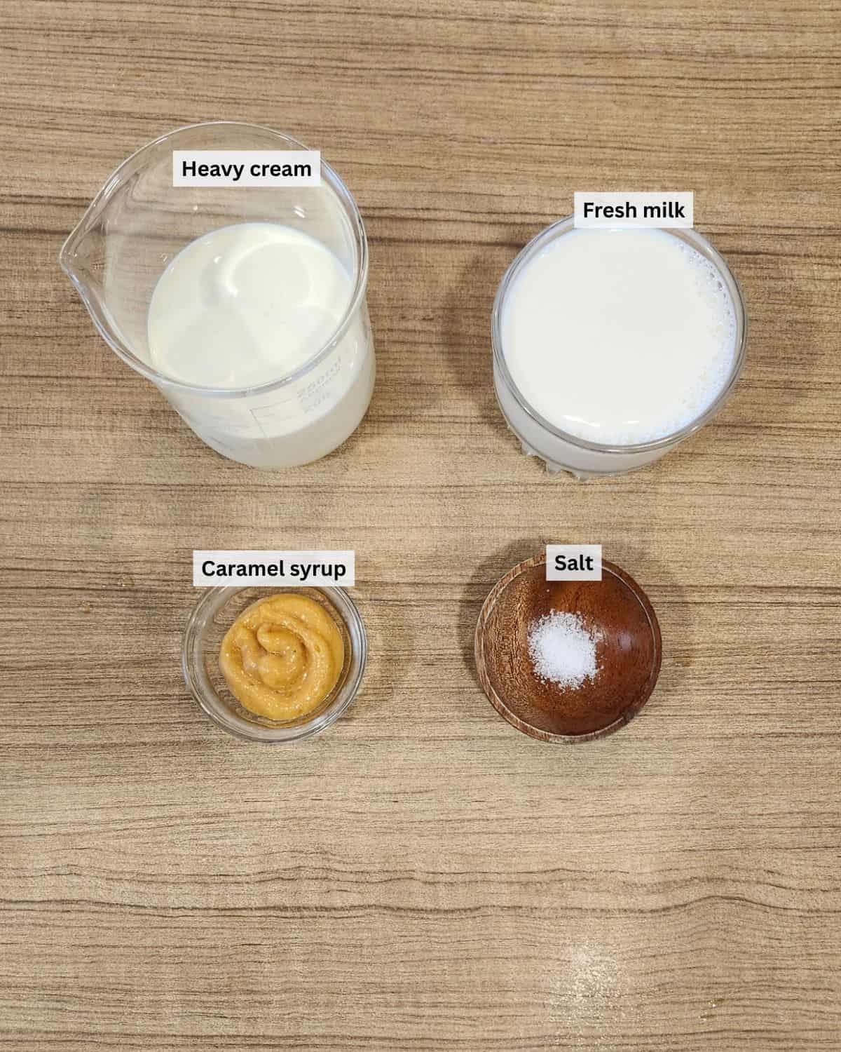 Japanese coffee jelly creamy milk ingredients.